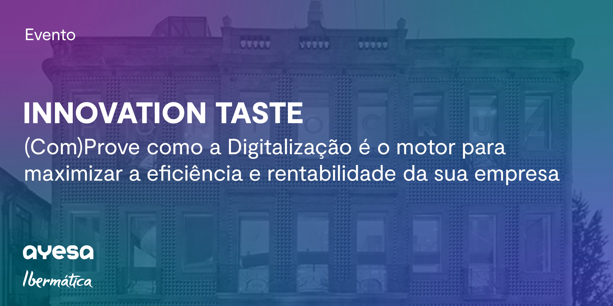 Sala cheia no evento “Innovation Taste | (Com)Prove como a Digitalização é o motor para maximizar a eficiência e rentabilidade da sua empresa”