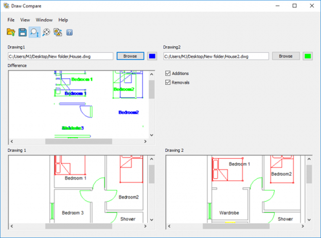 comparar dibujos en draftsight